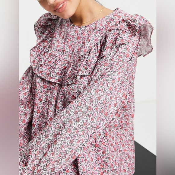 & Other Stories Floral Print Blouse with Frill Detail - Picture 2 of 5